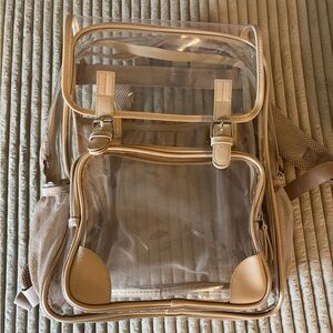 Clear Tan Trim Backpack